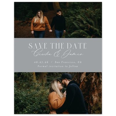 Pewter Gray, Grey Wedding Digital Save the Date - Shahira Multiphoto