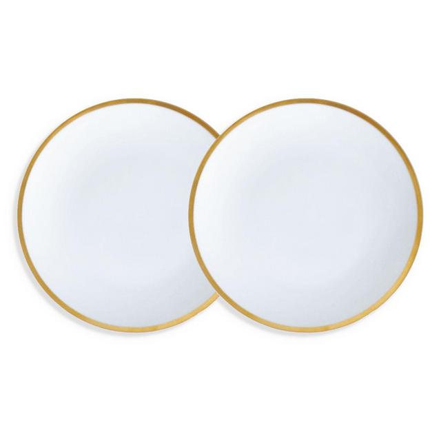 Twig New York Golden Edge 6" Canape Bread Plate, Set of 2