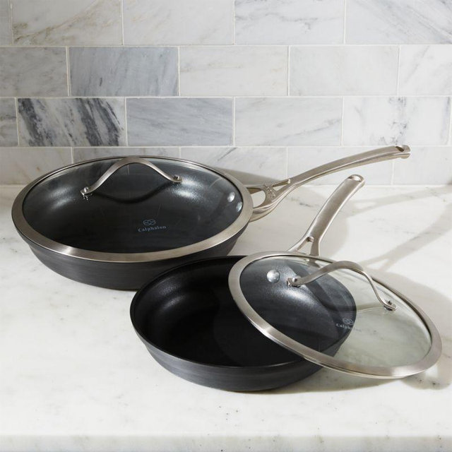 Calphalon Contemporary ™ Non-Stick 2-Piece Fry Pan Set with Lids