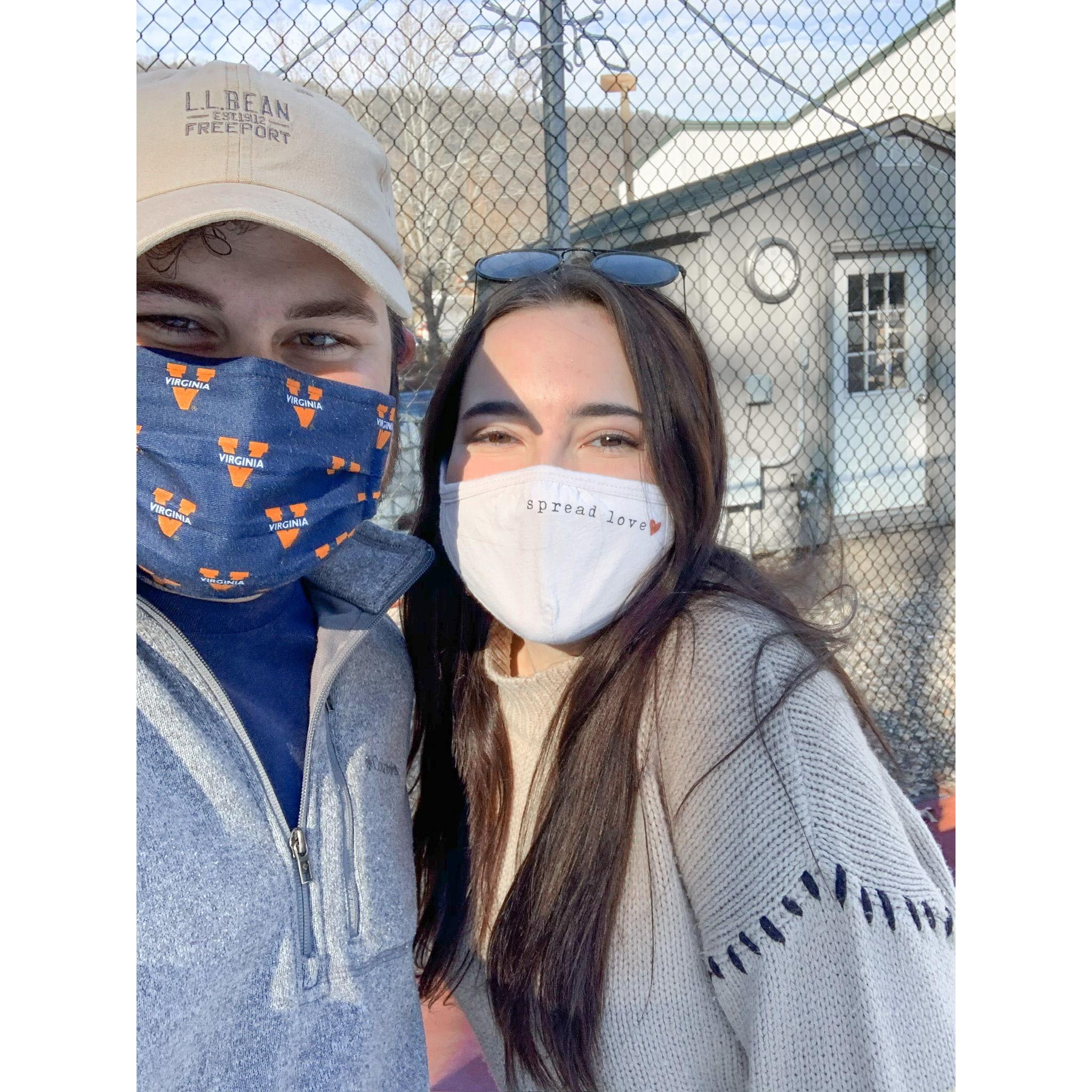 The beginning of our yearly tradition of ice skating dates, even though it was so warm that it was like skating on a puddle!