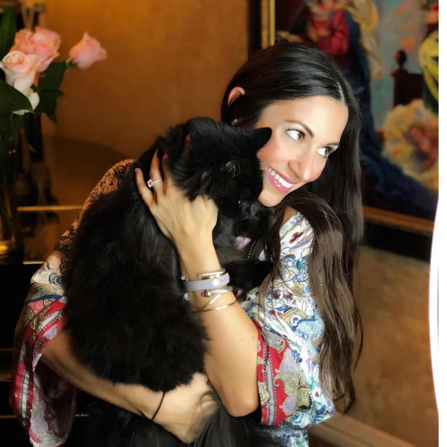 Jordan and our beautiful cat, Louie, right after Ryan proposed!!!