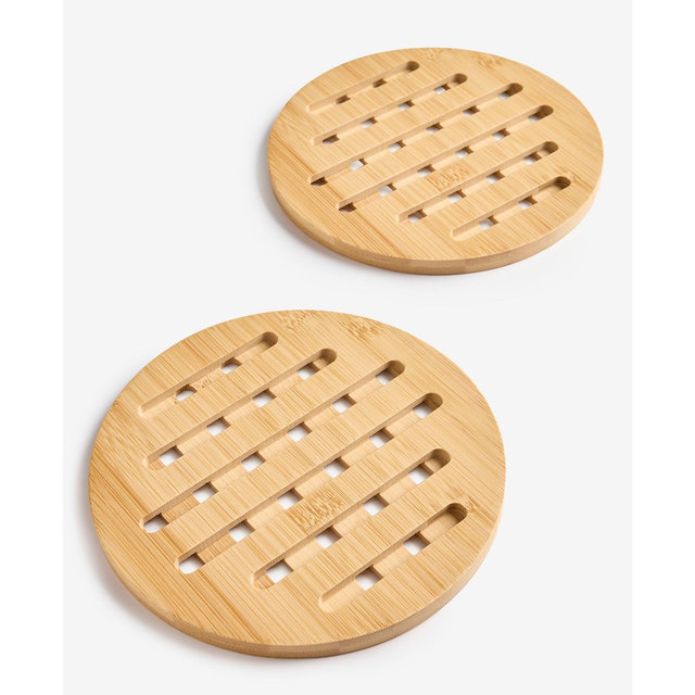Arch Studio Set Of 2 Round Bamboo Trivets