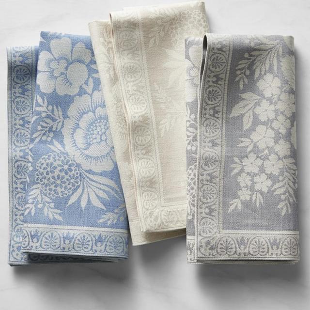 Vintage Floral Jacquard Napkins - Set of 4
