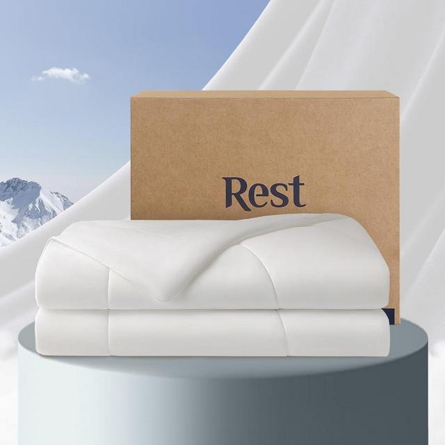 REST® Evercool® Cooling Comforter, Good Housekeeping Award Winner for Hot Sleepers, All-Season Lightweight Blanket to Quickly Cool Down, Arctic White- King/Cali King 106"x90"