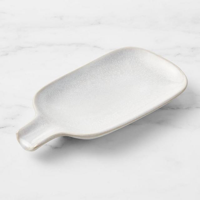 Cyprus Reactive Glaze Spoon Rest, White