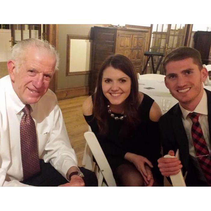 Posing with Papa Benson at cousin Caroline and Will's wedding!