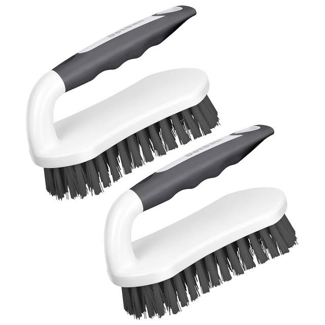 SetSail Scrub Brush, Heavy-Duty Scrub Brushes for Cleaning with Stiff Bristles Cleaning Brush for Shower, Bathroom, Carpet, Kitchen and Bathtub Scrubber - 2 Pack Black