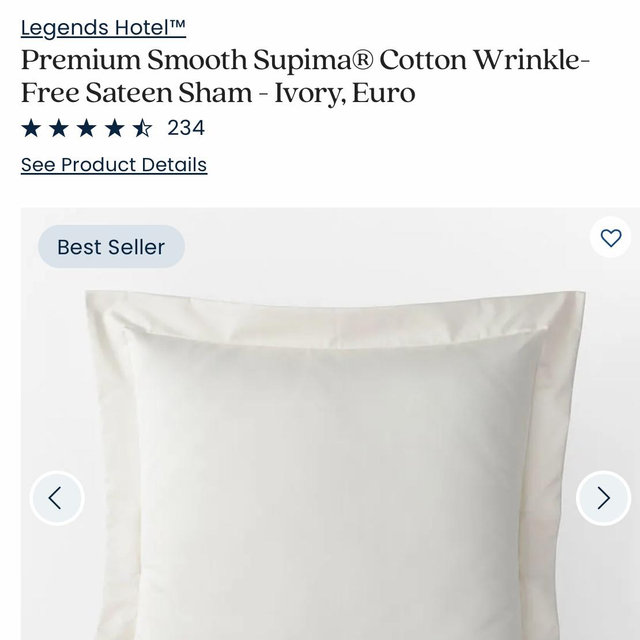 Premium Smooth Supima® Cotton Wrinkle-Free Sateen Sham in Ivory