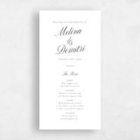 White Wedding Menu - Mabel