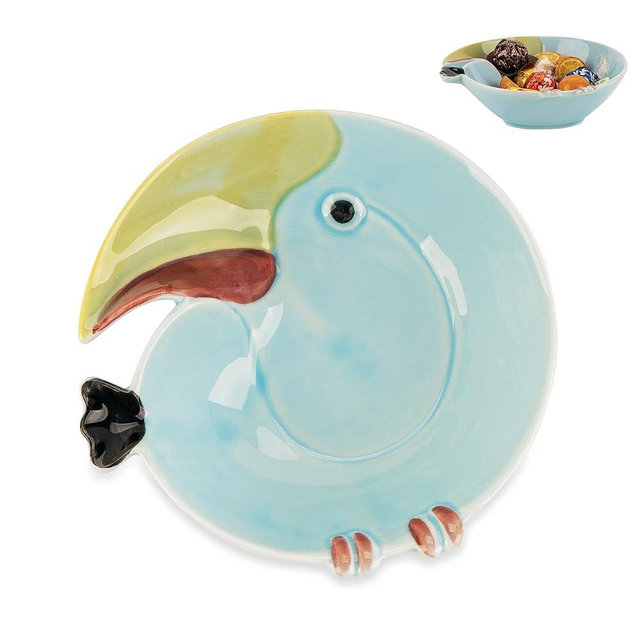 CAIRIAC Candy Dish, Small Ceramic Candy Bowl, Decorative Candy Bowl for Home Decor, Pelican Bird Shaped Snack Bowl, Toucan Candy Dish Bowl, Candy Lovers Gift (Blue)