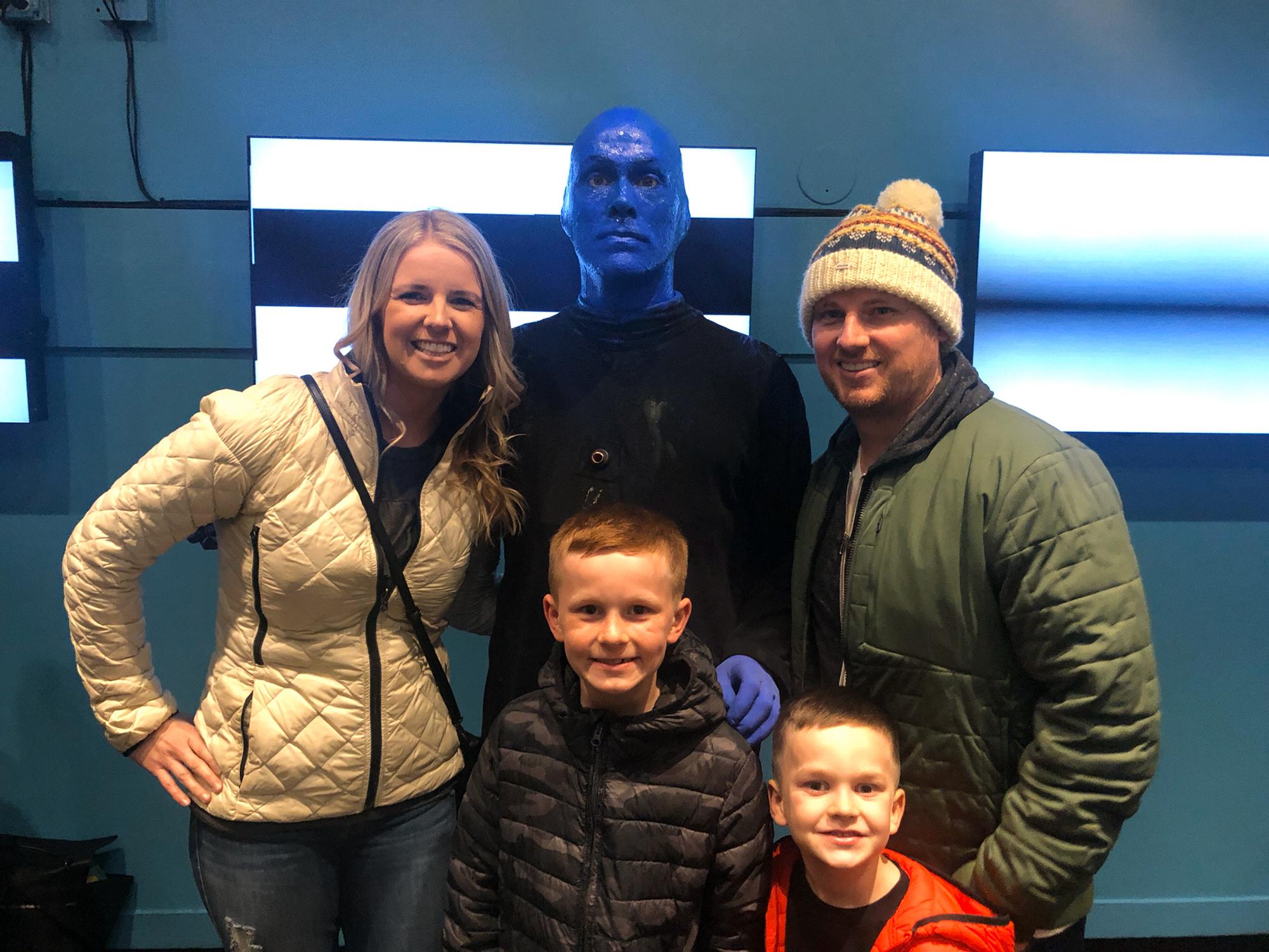 Last adventure in Chicago with the boys--Blue Man Group
