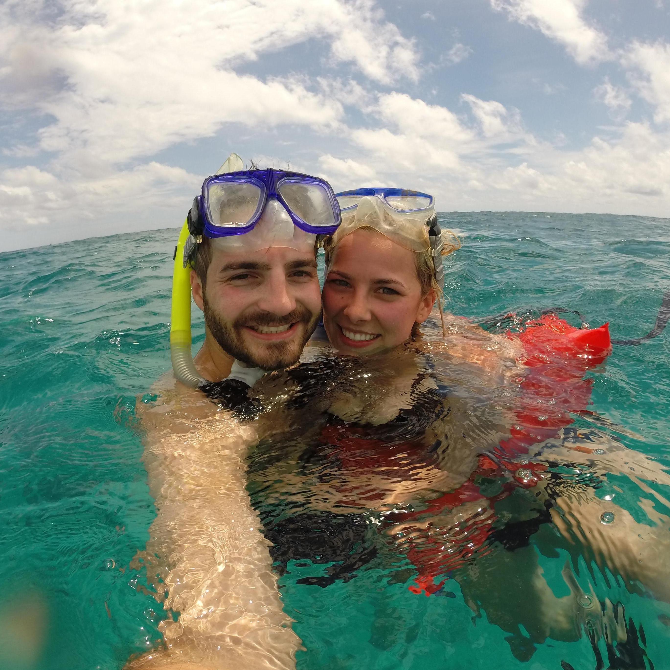 Snorkeling to see Manatees on Keith's 25th Birthday Trip to Belize!
