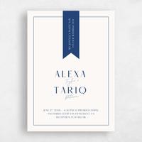 Blue Wedding Invitation - Raven Portrait
