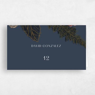 Grayed Navy, Blue Wedding Place Card - Harlow
