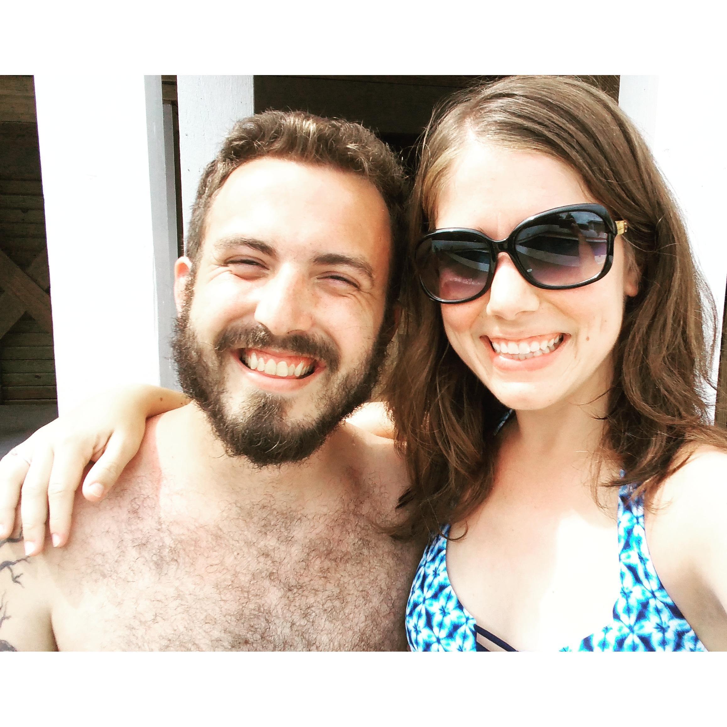 Our first family vacation together at Holden Beach, NC