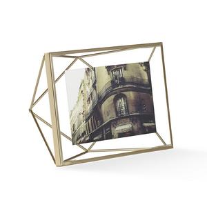 Umbra Prisma Picture Frame, 4x6 Photo Display for Desk or Wall, Brass