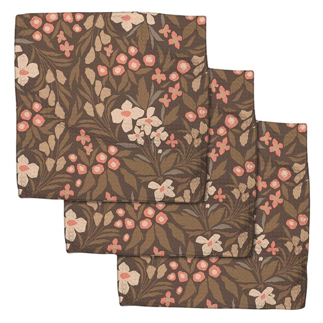 GEOMETRY Fall Dish Towels - Quick Dry Dish Cloths for Kitchen - Premium Quick Dry Towel with Geoweave - 3-Pack Set (Floral Fall, 10"x10" (3 per Set))