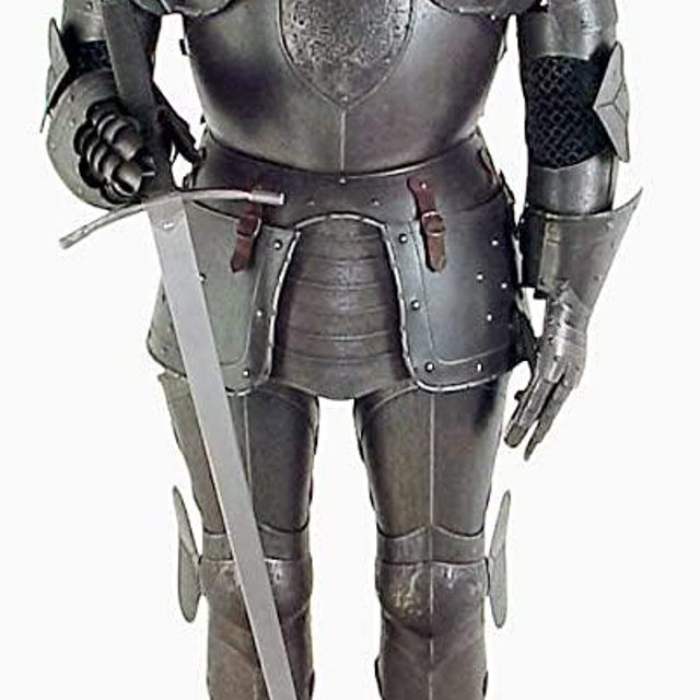 Black Knight Suit of Armor Full Size Aged Antiqued Finish Armor