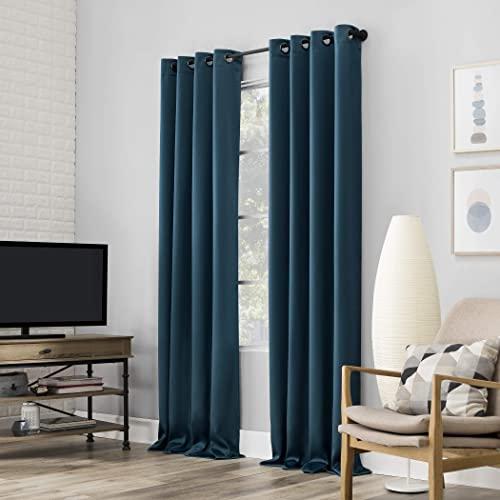 Sun Zero Nordic 2-pack Theater Grade Extreme 100% Blackout Grommet Curtain Panel Pair