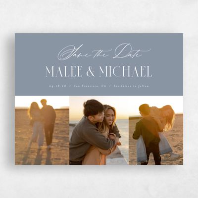 Dusty Blue Wedding Save the Date - Portsmouth Landscape
