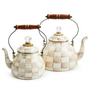 Mocha Check 2 Quart Tea Kettle