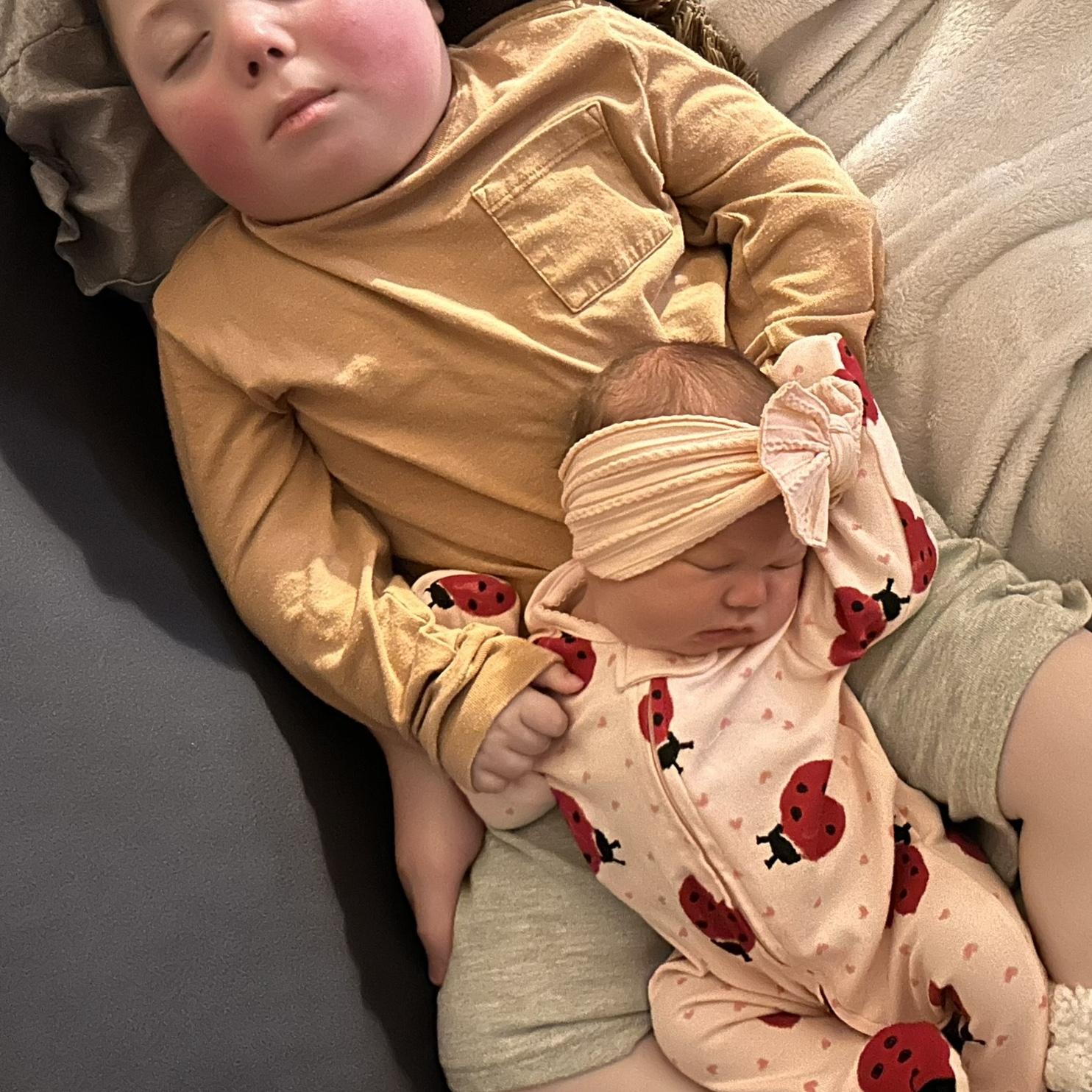 Meeting his sister for the first time