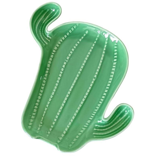 Ceramic Spoon Rest for Stove Top, Cactus Cute Spoon Rest for Kitchen Counter, Cooking Spoon Holder for Kitchen Counter (Cactus)