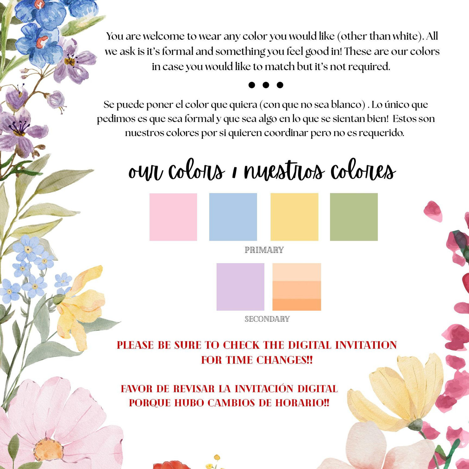 our color scheme for the big day