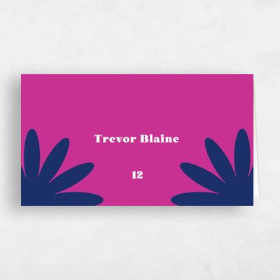 Pink Typography Wedding Place Card - Peoria