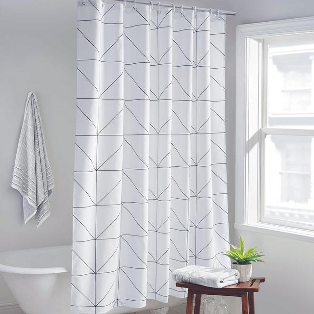 Ufelicity Stall Size Shower Curtain Polyester Durable, Heavy Bath Curtain Anti-bacterial and Waterproof Bathroom Curtain Easy Clean with Rings for Any Decor, 48 Inch By 72 Inch