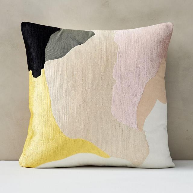 Abstract Art Palette Pillow Cover, 20"x20", Citrus Yellow
