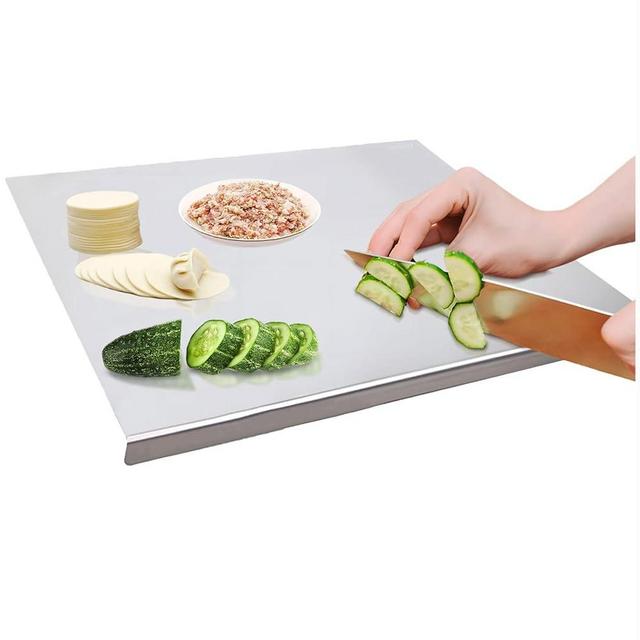 Cutting Boards, 304 Stainless Steel Cutting Board with lip, Chopping Board, Baking Board for Kitchen, Cutting Mats, Pastry Board for Meat, Vegetables, Non-Slip cutting board 19.7x23.6in(50 * 60cm)