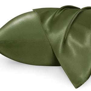 Bedsure King Size Satin Pillowcase Set of 2 - King Size | Olive Green x2