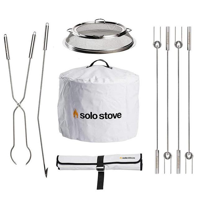 Solo Stove Bonfire Accessory Bundle Includes Bonfire Shield, Bonfire Shelter, Fire Pit Roasting Sticks and Fire Pit Tools Great Fire Pit Accessory Bundle