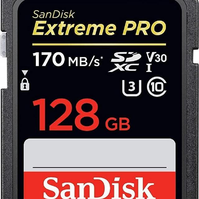 SanDisk 128GB Extreme PRO SDXC UHS-I Card - C10, U3, V30, 4K UHD, SD Card - SDSDXXY-128G-GN4IN