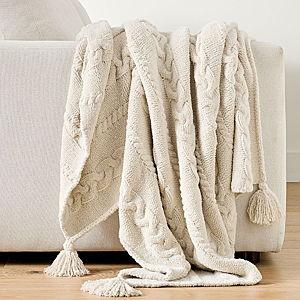 Cable Knit Throw Blanket