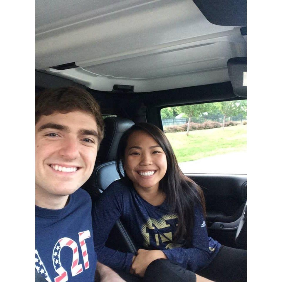 John teaching Alyssa how to drive stick in an Erie, PA parking lot