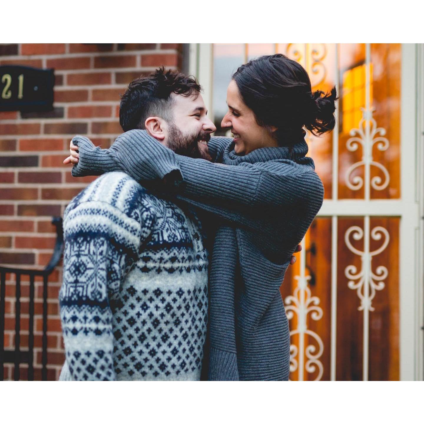 A not engagement photo taken by our friend Liz. We posted these picture online and people thought we were engaged haha.
