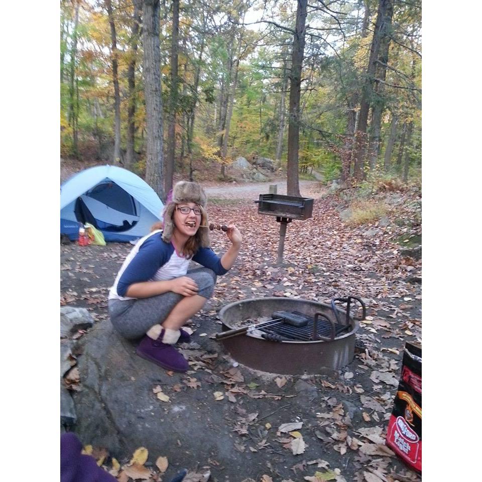 Our first time camping - no car, no airbed, tiny tent. Same park where Dan proposed :)