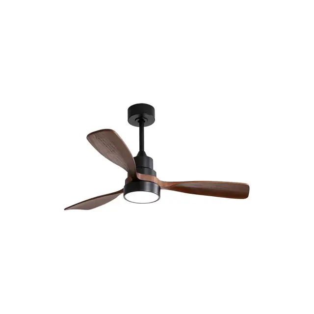 Sofucor 48'' Ceiling Fan with Lights 3 Wood Blades and Remote Control Black+Brown