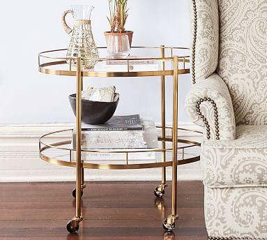 Abby Oval Bar Cart