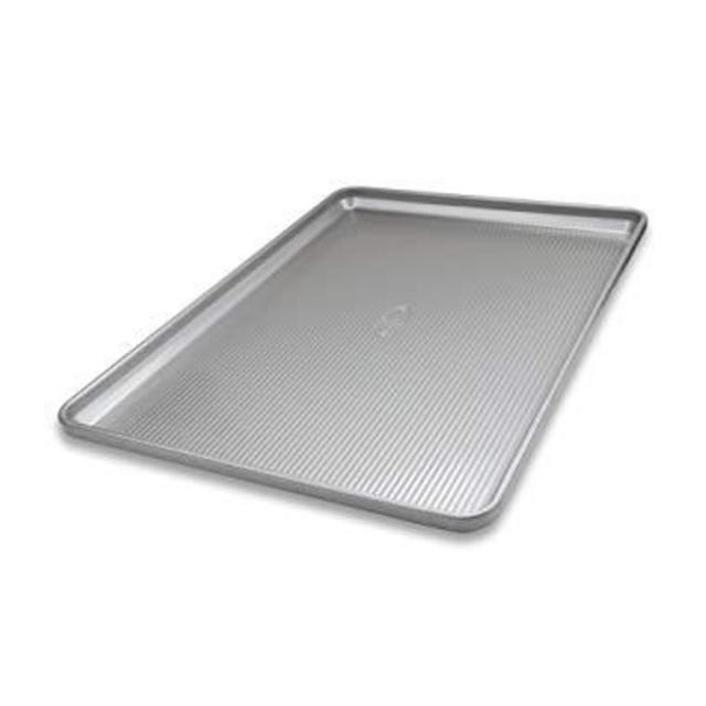 USA Pan 1607CR Bakeware Extra Large Sheet Baking Pan and Bakeable Nonstick  Cooling Rack Set, XL, Metal