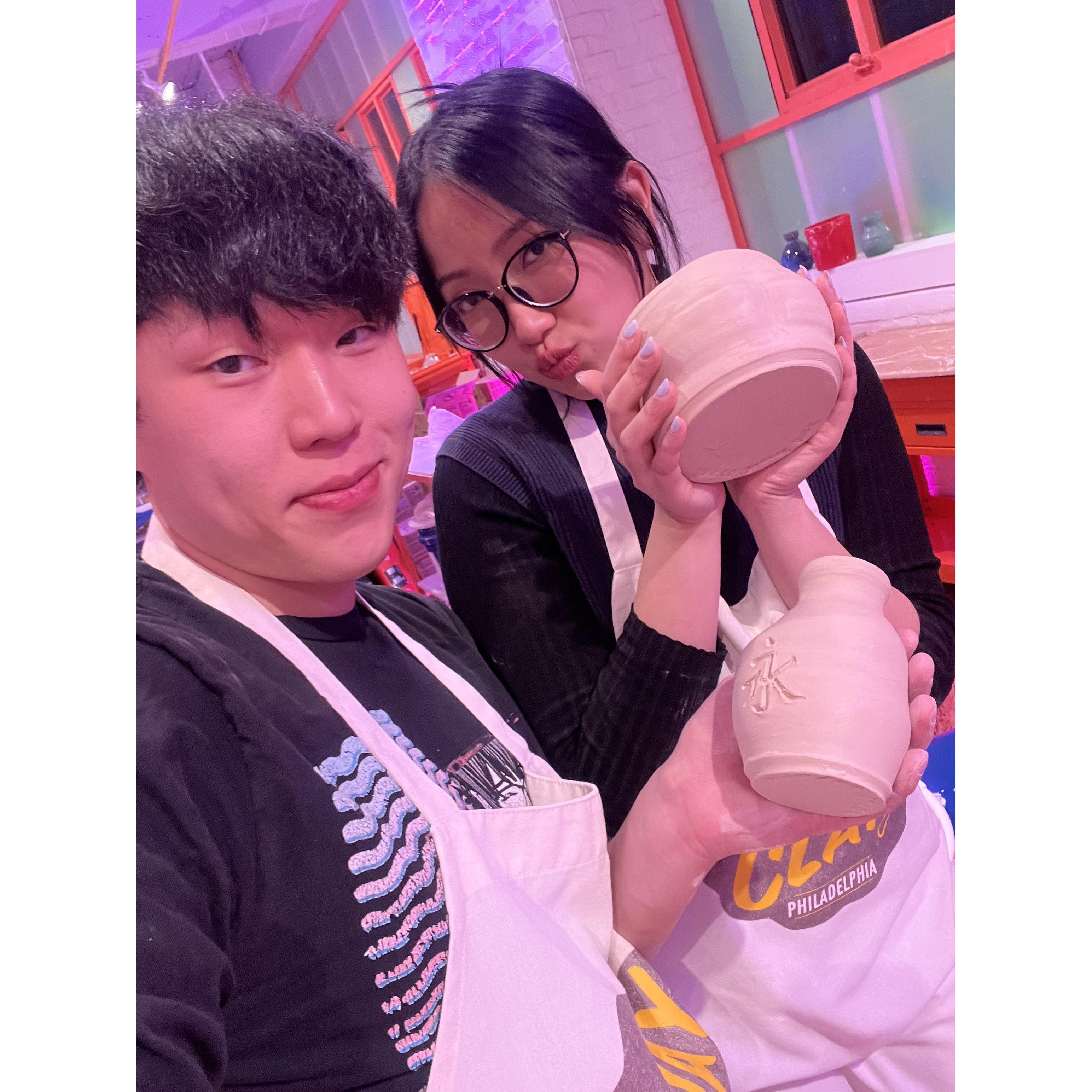 We tried pottery!
