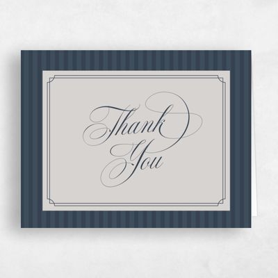 Grayed Navy, Blue Wedding Thank You - Loren Landscape