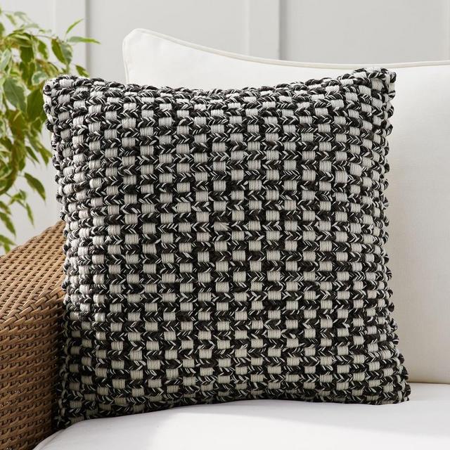 Cadyn Textured Indoor/Outdoor Pillow, 20 x 20", Black