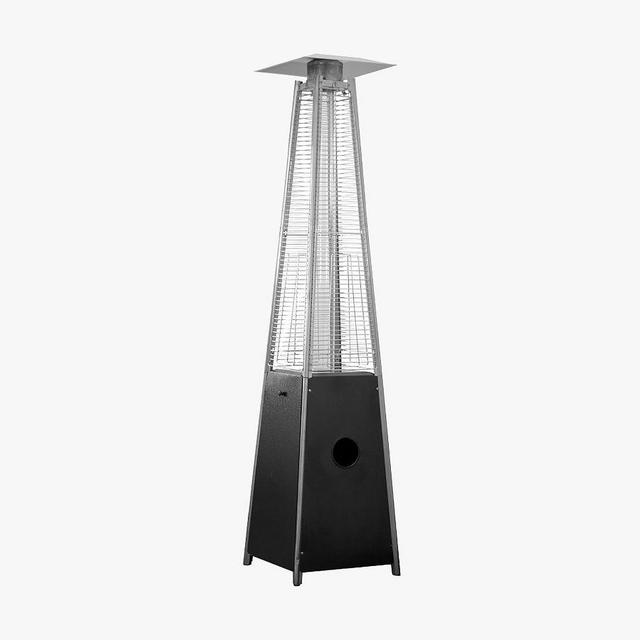 Standing Outdoor Glass Tube Patio Heater, Matte Black