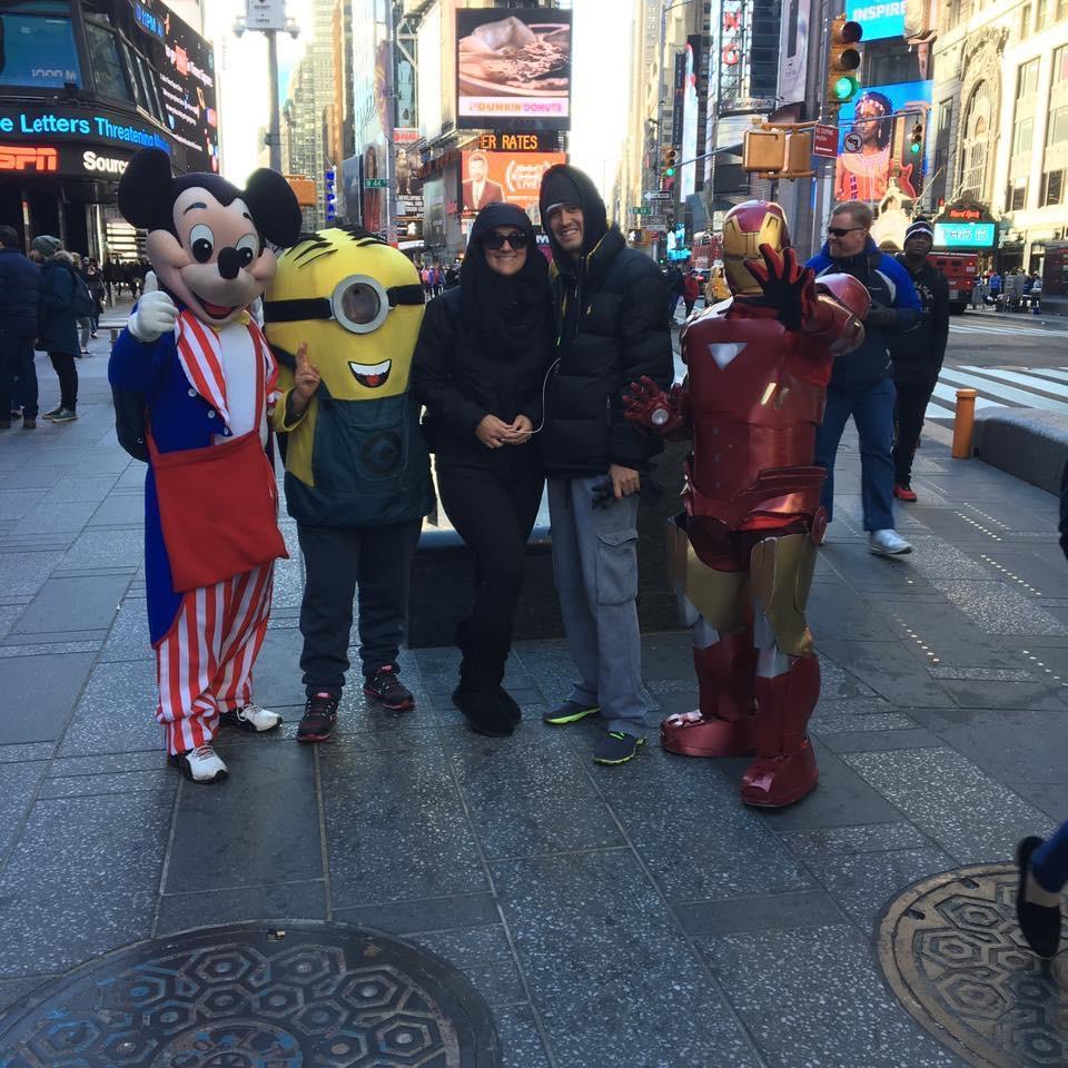 Times Square; yeah we had to tip everyone of these guys....oops!
