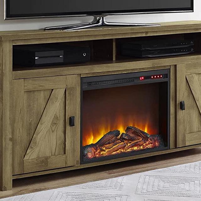 Ameriwood Home Farmington Electric Fireplace TV Console for TVs up to 60", Natural -