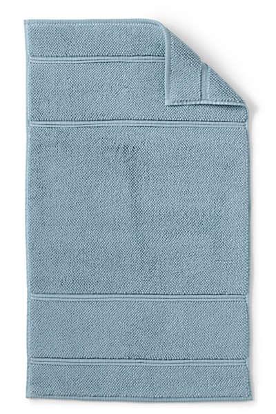 Turkish Textured Bath Rug in Pale Slate Blue