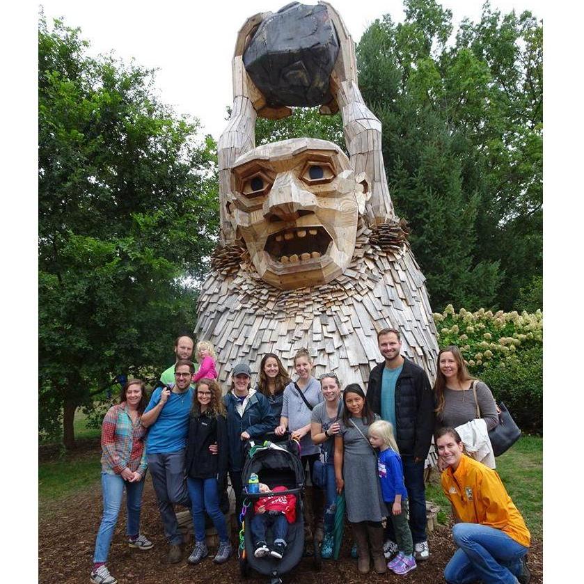 Trolls at Morton Arboretum October 2018 with Eva, Gorman, Jojo, Mark, Amy, Stacey, Bailey, Nicki, Peter, Violeta, Guinnie, Monica, and Jenny